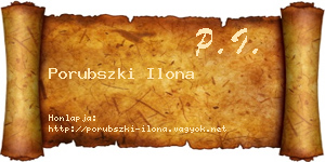 Porubszki Ilona névjegykártya